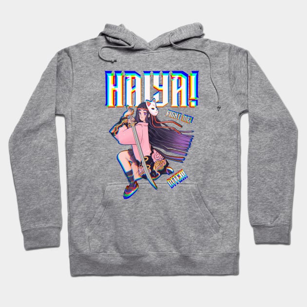 Haiya anime girl Hoodie by Riel